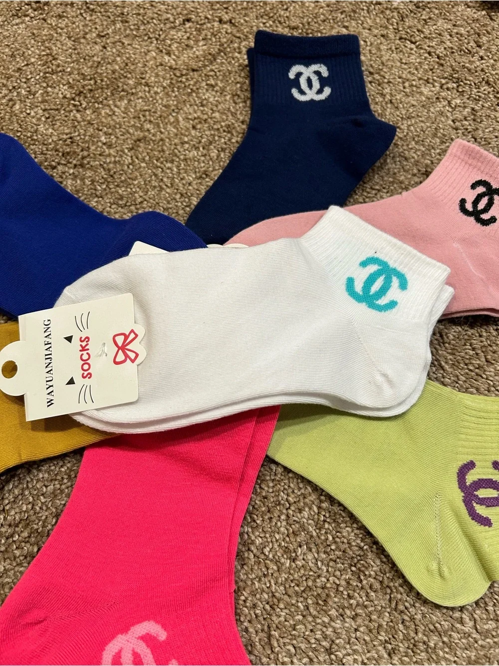 Fashion CC Logo Ankle Socks - Choose 1 - Picture 2 of 4